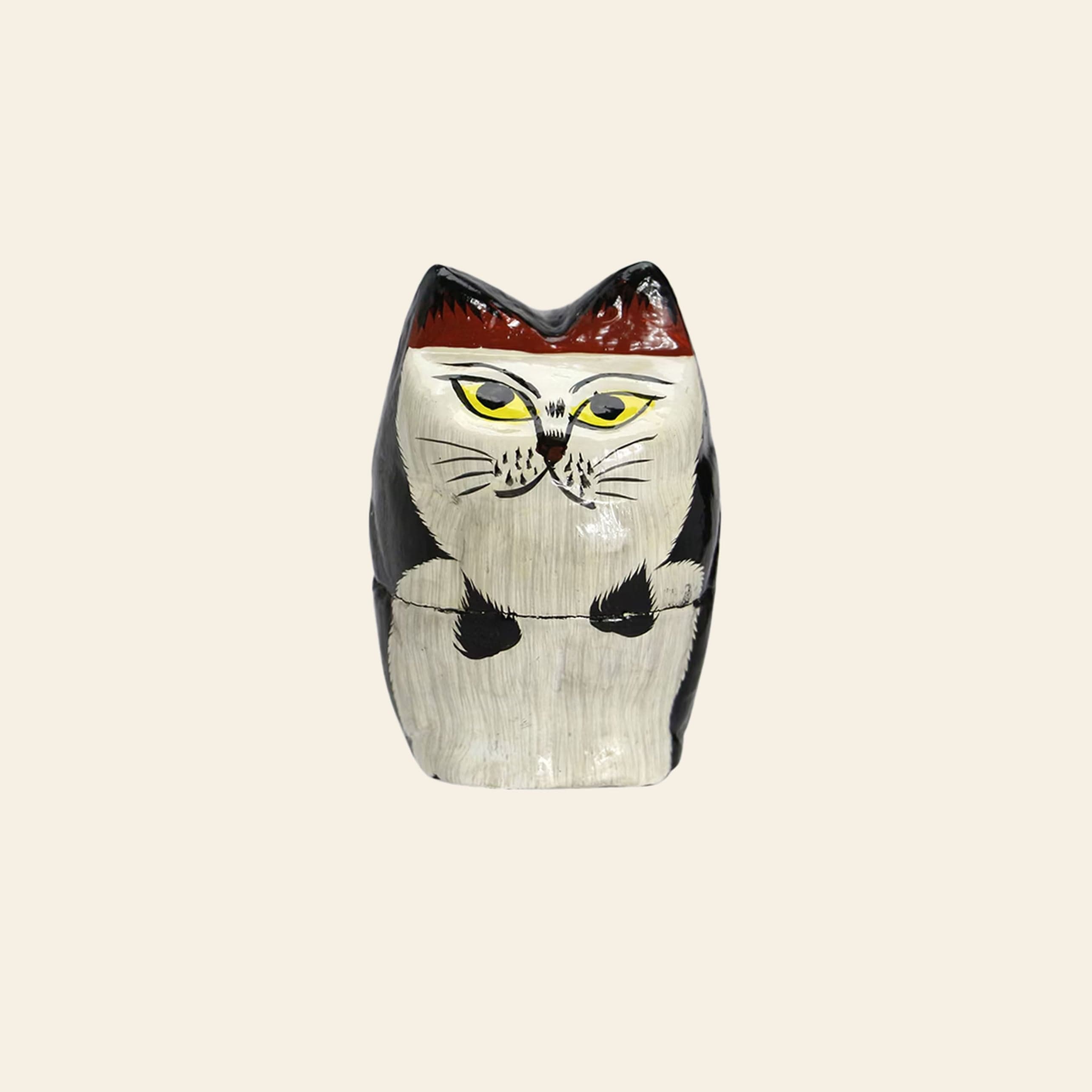 Figura Papier Mache Standing Cat - Black