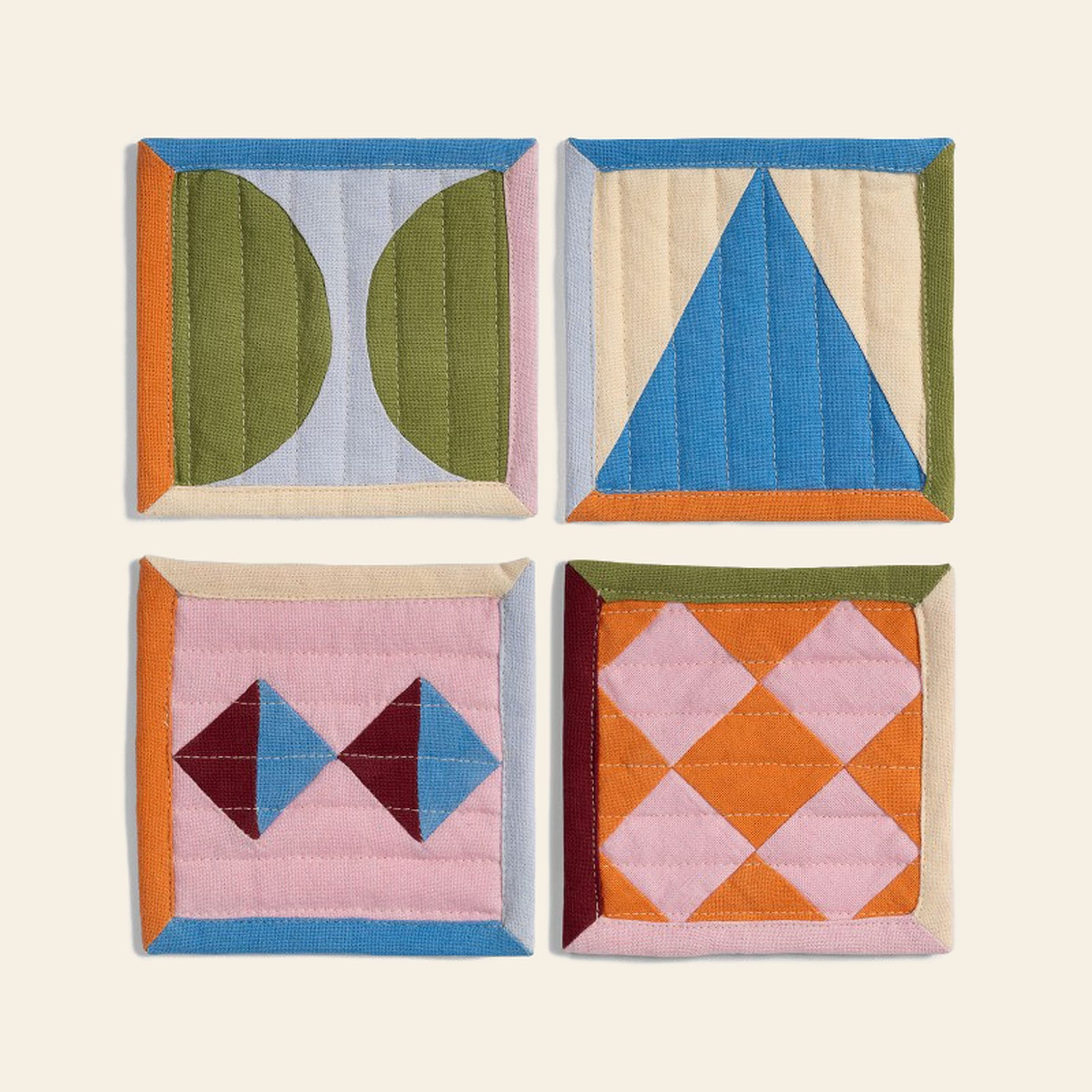 Tessel & Co. Stitch Coaster, Set of 4 - Multicolour — Default